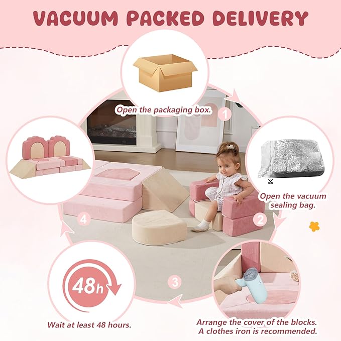 Foam Climbing Toys for Toddlers, 13pcs Climb and Crawl Activity Playset, Soft Play Climbing Blocks for Toddlers, Indoor Crawling Sliding Toys