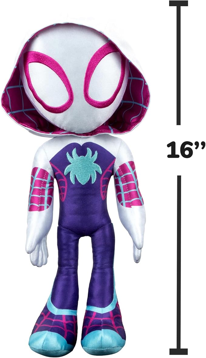 MARVEL Spidey and His Amazing Friends - My Friend Ghost-Spider 16” Plush with Sounds - Superhero Toys for Kids 3 and Up