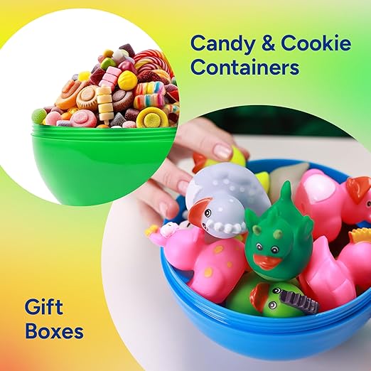 Big Claw Machine Capsules Translucent Yellow Plastic Sphere Party Favor Containers Round 5 pcs 6.3 inch Jumbo Plastic Christmas Ornaments Extra Large Gift Box Craft Party Supplies Vending Capsules