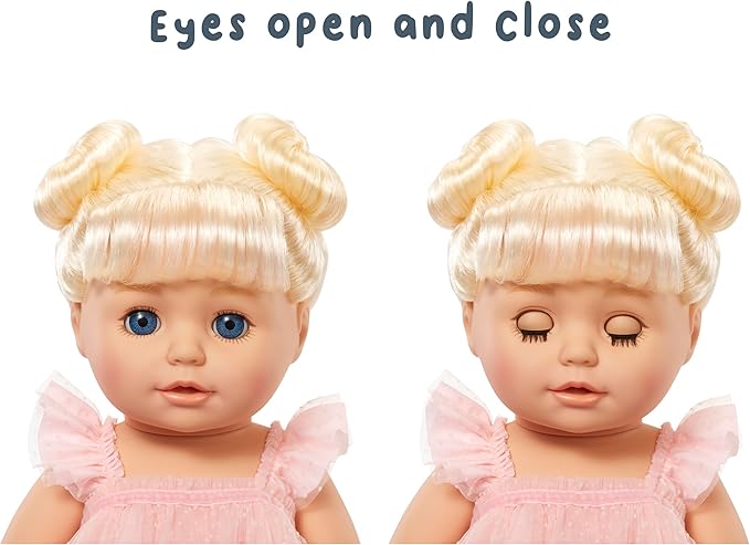 Baby Born Birthday Baby Doll Annabell - Blue Eyes: Realistic Features for Kids Ages 3 & Up, Color Change, Rooted Hair, Eyes Open & Close