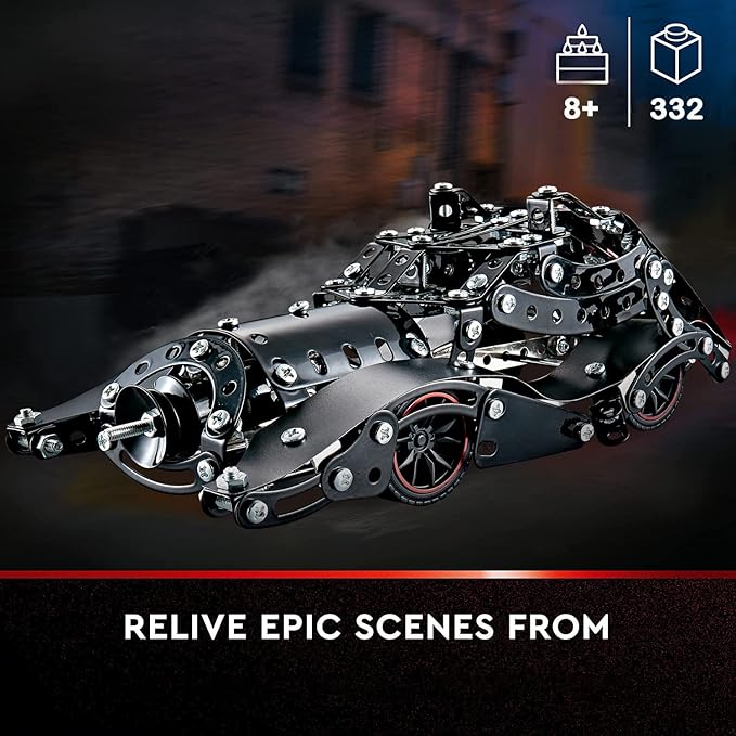 Erector Sets for Boys Age 8 9 10 11 12-16 and Older, 332 Pcs Batman Model Car Building Set for Kids Ages 8-12 Year and Up Metal STEM Educational Toy for Kids Boys Girls or Adults