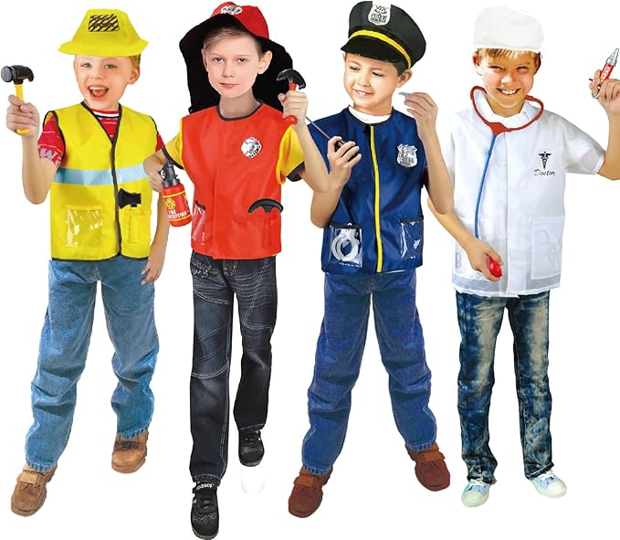 Dress Up Trunk for Kids, Pretend Dress Up Collection with Accessories, Halloween Dressup for Role Play