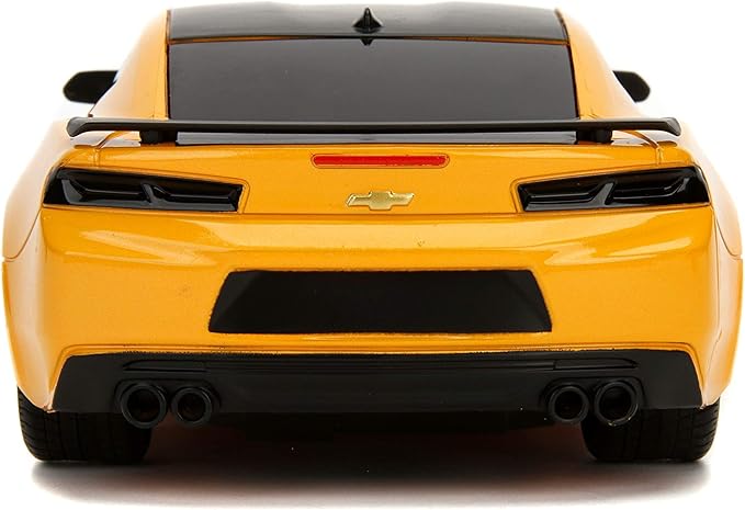JADA Toys Transformers The Last Knight Bumblebee 2016 Chevy Camaro RC Car, 1:16 Scale Remote Control Vehicle, Yellow & Black (30332)