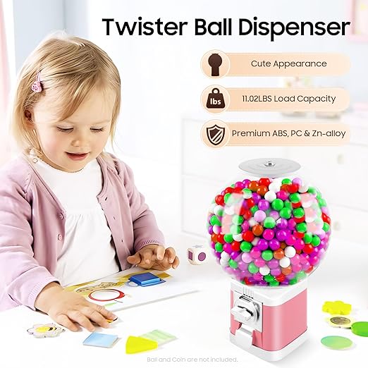 Vending Machine, 1.26 in Ball Bulk Vending Machine Classic Bubble Capsule Toys Dispenser, Commercial Candy Gumball Machine for Game Stores and Retail Stores