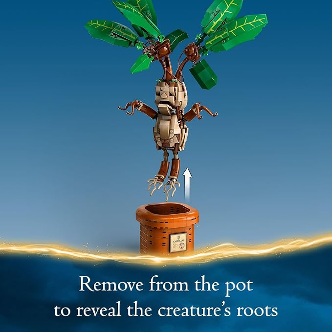 LEGO Harry Potter Mandrake Figure & Pot Plant Toy, Harry Potter Collectible Gift Idea for Kids, Magical Creature Playset for Room décor, Harry Potter Toy for 10 Year Old Girls, Boys or Any Fan, 76433