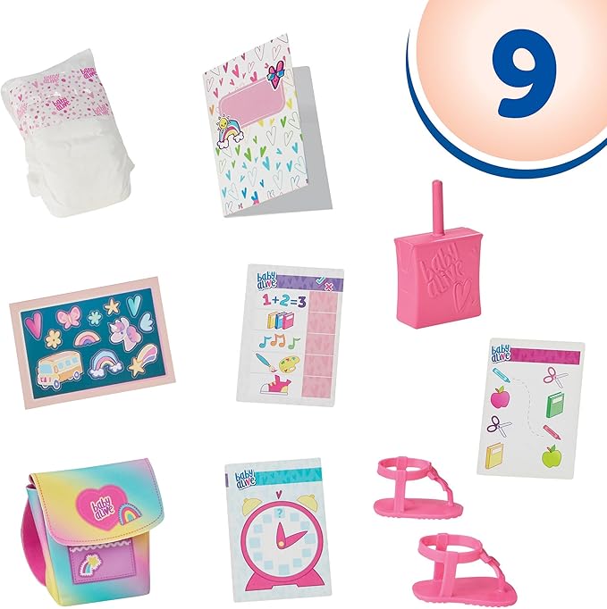 Baby Alive Time for School Baby Doll Set, 12 Inch, Back to School Toys for Girls & Boys, Blonde Hair, Preschool Gifts for Kids, Ages 3+ (Amazon Exclusive)