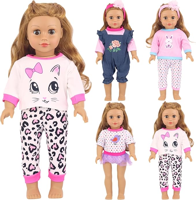 4 Sets Baby Doll Clothes for 14-18 Inch Dolls, 16 Inch Baby Doll Fashion Clothes Dresses and Accessories Outfits for New Born Baby Dolls(No Doll)