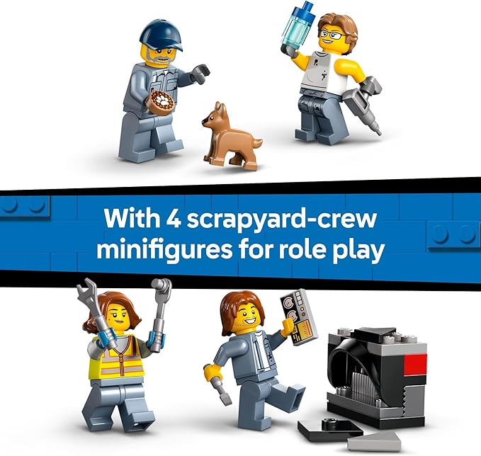 LEGO City Scrapyard with Cars - Building Toy Figures and Playset for Kids, Boys and Girls, Ages 7+ - Learning and Educational Toy for Pretend Play - Gift Idea for Birthdays - 60472