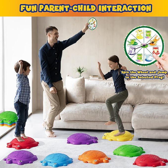 Stepping Stones for Kids, 12PCS Non-Slip Toddler Balance Steps Stones, Obstacle Courses Sensory Toys, Coordination Game Gift for Boys Girls Indoor Outdoor Play
