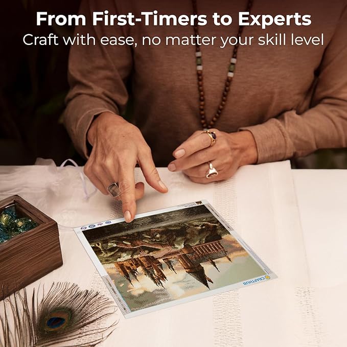 CRAFTHUB Harry Potter Diamond Art – Hogwarts Castle – 5D Diamond Painting Kit & Tools – with Big Trays & Light Pens – Officially Licensed Merchandise – 19.7' x 23.6"