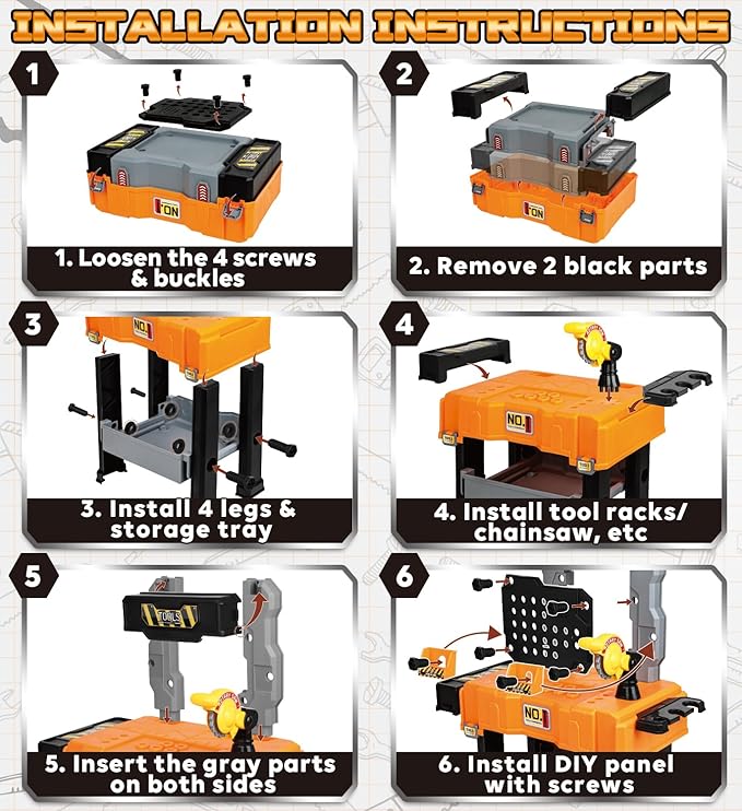 Lehoo Castle Toddler Tool Bench with Electric Drill & Take Apart Construction Vehicles, 2-in-1 Workbench & Toolbox for Kids, Toy Tool Set for Toddlers Age 3, Birthday Festival Gift for Boys & Girls