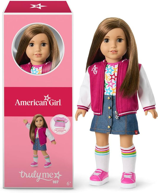 American Girl, Truly Me 18-inch Doll #107 with Brown Eyes, Straight Brown Hair, Light-to-Medium Skin, for Ages 6+