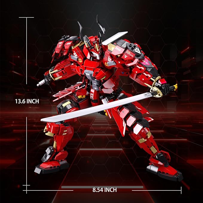 Mech Building Sets, Kafei Samurai Warrior Building Toys with Double Swords, Collectible Gift for Adults Man and Teens Boys, Compatible with Lego Mech Set, 923 PCS