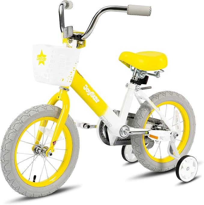 JOYSTAR Vintage Kids Bike with Training Wheels & Basket, 12 14 16 20 24 Inch Girls Bike for 2-14 Years Old, Multiple Colors
