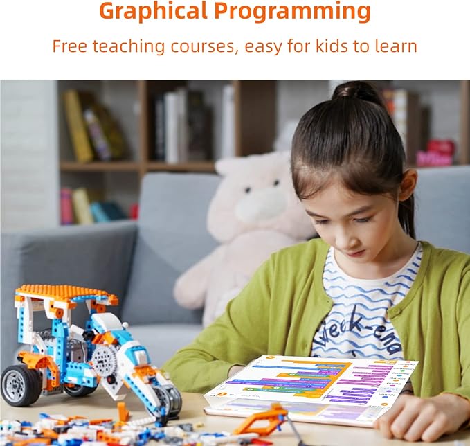 Robot X Robot Building Kit, 12-in-1 Programmable APP Remote Control RC Car, STEM Robotics Coding Set, Educational Birthday Gifts for Boys Girls Kids Ages 8-12 (600 Pieces)