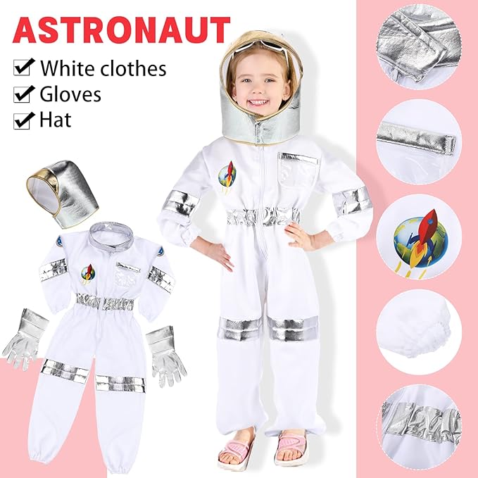 Vicenpal 4 Sets 12 Pcs Pretend Play Kids Costumes Set Christmas Gifts Role Play Costume Dress Costume for Kids Boys Girls