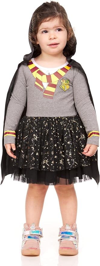 Harry Potter Toddler Girls Gryffindor Tutu Dress with Removable Cape - Halloween Costume for Toddler Girls