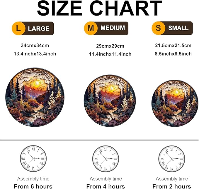 Wooden Puzzles for Adults, 3D Sunset Forest (M-200pcs) Wooden Jigsaw Puzzles Kids, 11.4 * 11.4in Unique Shaped Animal Wood Puzzles, 3D Vision Flat Puzzle Family Games
