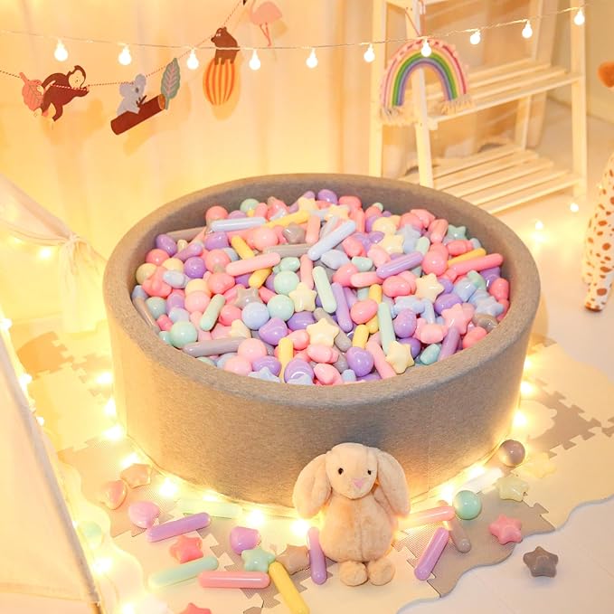 STARBOLO Ball Pit Balls for Toddlers - Macaron Ball Pit Balls Crush Proof Plastic Toy Balls for Toddlers Ball Pits, Baby Pool Water Toys,Ball Pit Play Tent,200pcs(Macaron)