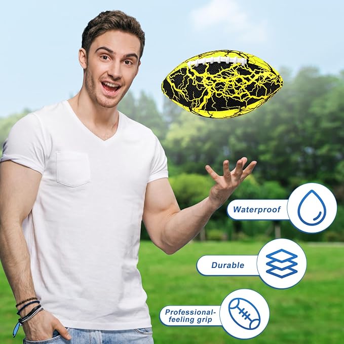 Jasonwell Pool Beach Water Football - Waterproof Football Strong Grip Fun Pool Toys Games for Swimming Pools Beach Lake Park Backyard Outdoor Play for Kids Children Teens Adults Family