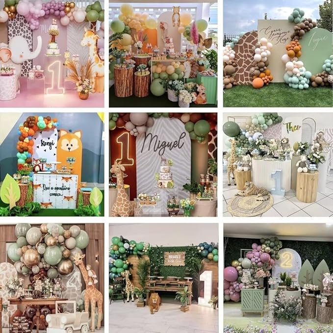 2.5x6ft Double-Sided Stretchy Arch Stand Covers for Wild Birthday,Leopard Prints Pattern Chiara Backdrops Arched Stretchy Fabric Covers, Junlge Safari Parties Banner GX-318