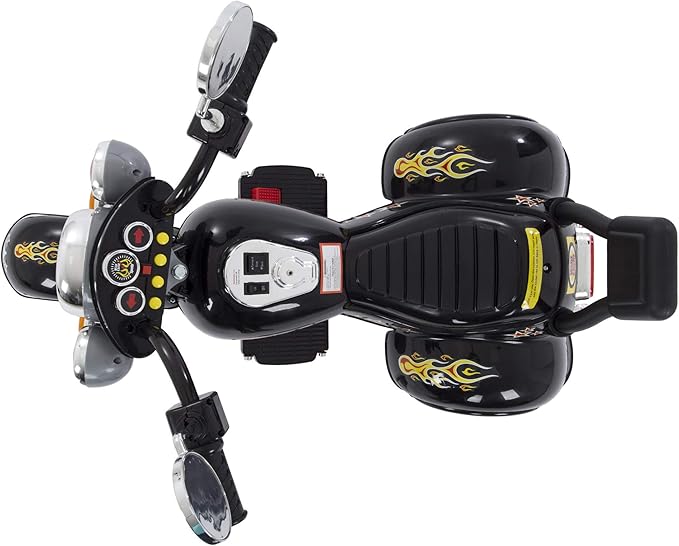 Kids Motorcycle Ride On Toy – 3-Wheel Chopper with Reverse and Headlights - Battery Powered Motorbike for Kids 3-5 years by Lil’ Rider (Black)