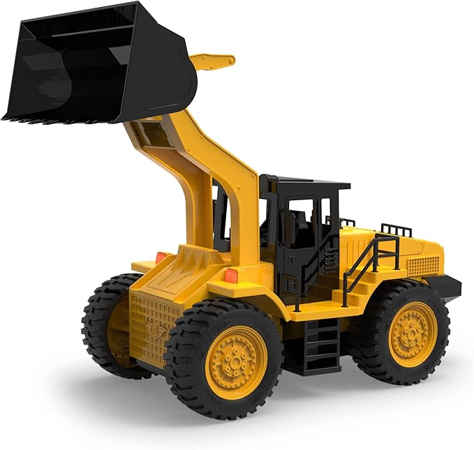 Driven by Battat – 18" Front End Loader Toy Trucks – Big Wheel Loader for Indoor&Outdoor Play – Construction Sandbox Toys – Realistic Engine Sound & Multiple Moving Parts – Gift for Kids Ages 3+