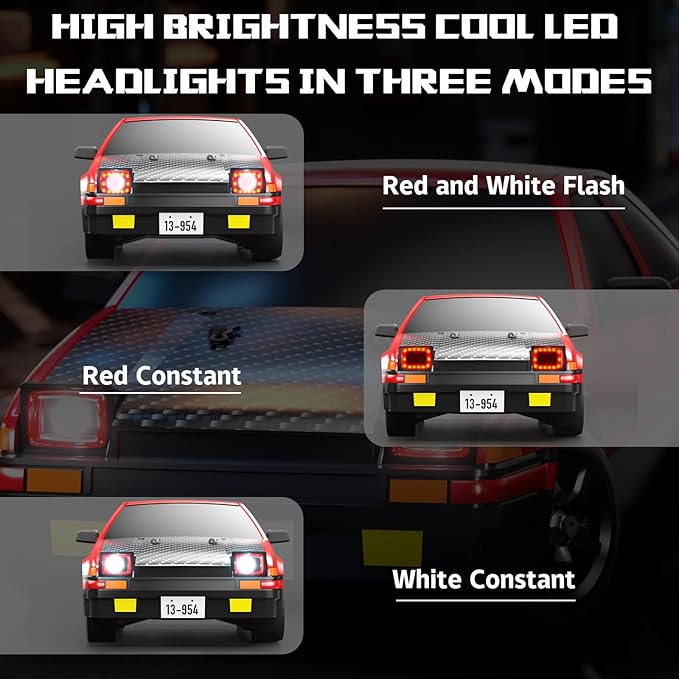 RC Drift Car, 1:12 Full Scale Fast RC Cars with Gyroscope, 2.4GHz 35KM/H High Speed Performance Remote Control Car, RTR 4WD Drift Racing Vehicle with Lights Adults Boys Gift, 2 Rechargeable Batteries