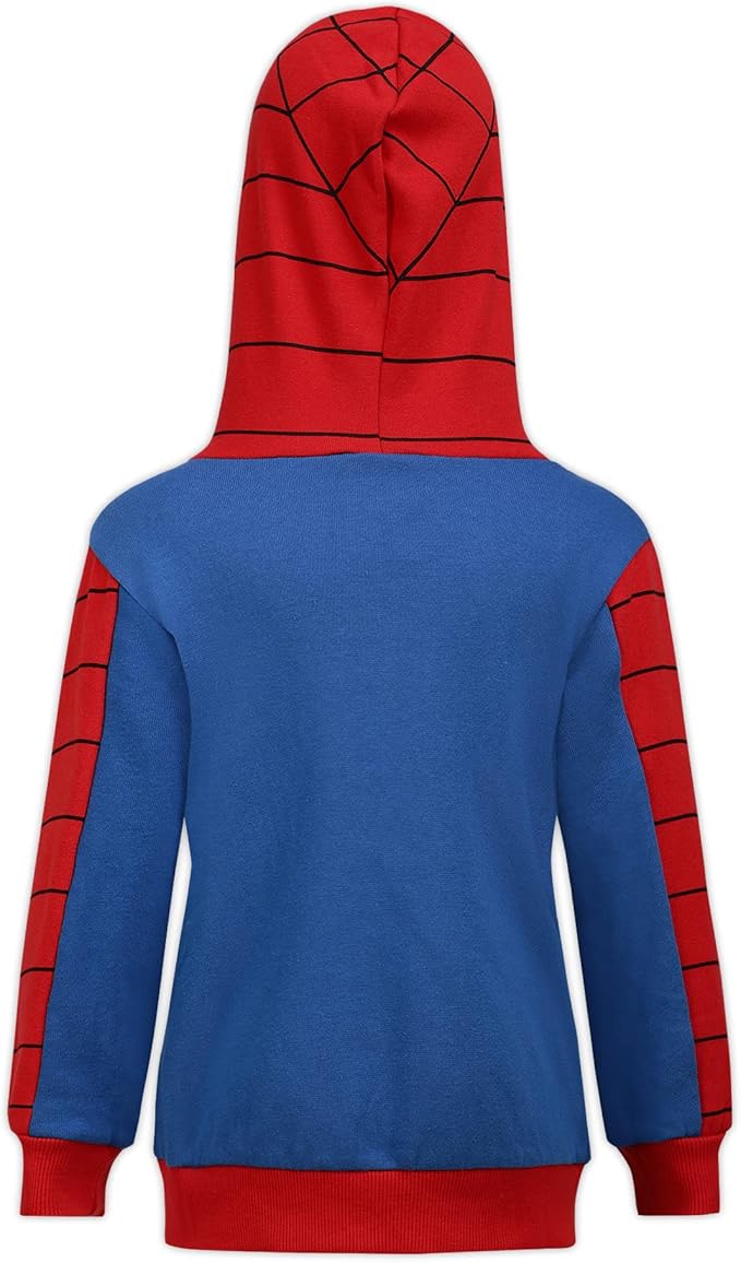 Marvel Avengers Captain America and Spider-Man Boys Zip-Up Hoodie for Toddlers and Big Kids