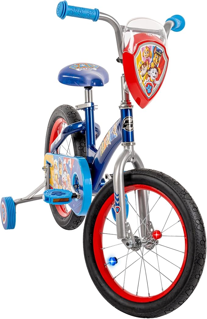 Huffy Paw Patrol Kids' Bikes, Sizes 12/16 Inch, Beginner Rider, Multiple Designs and Color Options Available, Removable Training Wheels Included, Fun Paw Patrol Graphics