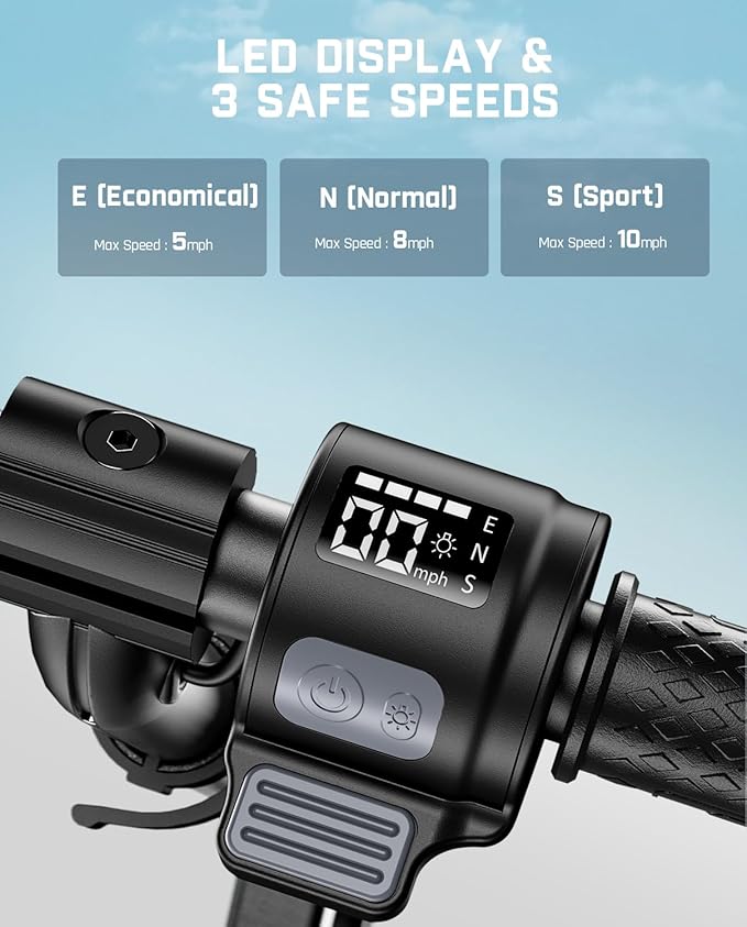 FanttikRide C9 Pro Electric Scooter for Kids 8-12, Adjustable Handlebar Height for Riders 3.9-5.2 ft, 132 lbs, Up to 40 min Continuous Time, 5 Miles Range, 3 Speed Mode 5/8/10 MPH