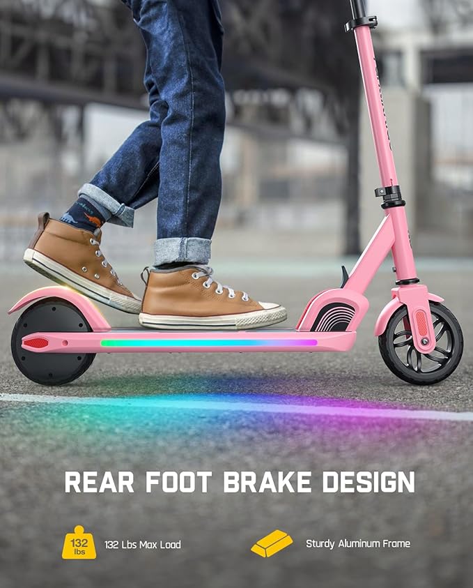 FanttikRide C9 Pro Electric Scooter for Kids 8-12, Adjustable Handlebar Height for Riders 3.9-5.2 ft, 132 lbs, Up to 40 min Continuous Time, 5 Miles Range, 3 Speed Mode 5/8/10 MPH