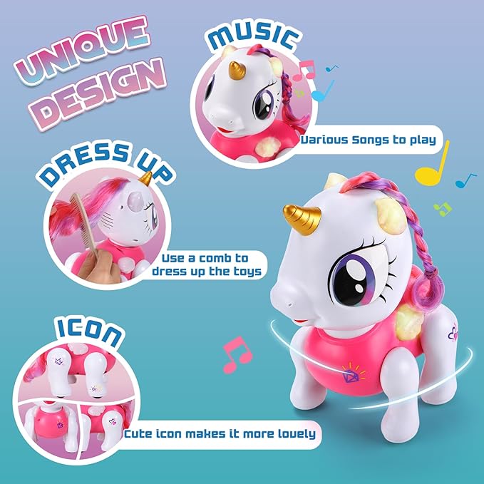 PETNEY Remote Control Robot Pets Toys for Ages 5-7,Interactive Voice Control,Rechargeable & Recordable,Touch Sensing,STEM Toy Program Treats, Walking, Dancing Robot Toys for Girls (Pink)