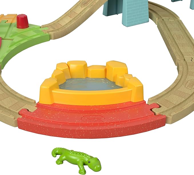 Thomas & Friends Wood Big World Adventures Set with Train Engine, Figures, a Vehicle and Accessories