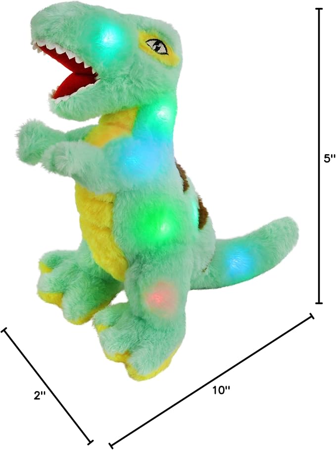 Glow Guards Light up T-Rex Dinosaur Stuffed Animal,Soft Dinosaur Plush Toy with LED Night Lights Glow in The Dark,Birthday Children's Day Gifts for Toddler Kids,14''