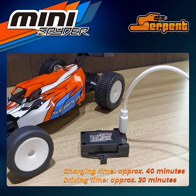 Serpent 1:24 Mini RC Car RTR with Gyro, 1/24 Scale 2.4GHz Off-Road RC Car, All Terrain Off-Road Buggy, High Performance RC with 1 Battery 1 USB Data Cable