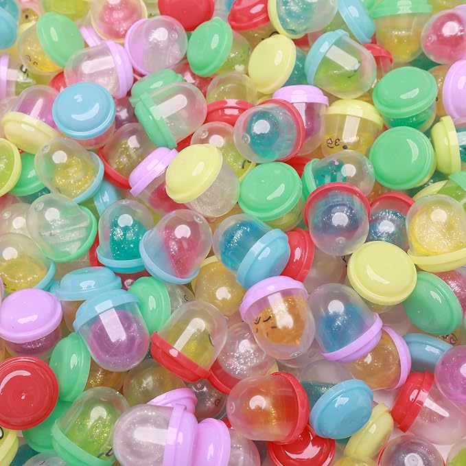 Unicorn Mini Toys in Capsules - 100 Pcs of 1.1 Inch Acorn Capsules and Unicorn Toy Poop for Kids - Plastic Capsules for Toys Bulk – Mini Unicorn Poop Toys - Poop Emoji - Vending Machine Refill