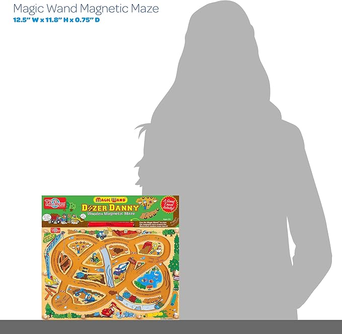 Bendon TS Shure Bulldozer Construction Magic Wand Magnetic Maze with 3 Magnets and Magnetic Magic Wand Pre-School Learning 50293