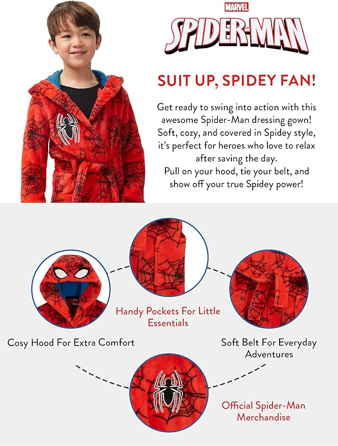 Marvel Boys' Spiderman Robe