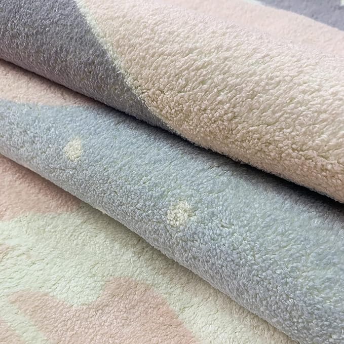 ABREEZE Kids Rug Play Mat, Ultra Soft Pink Unicorn Nursery Rug, 5'x6.6', Non Slip for Kids Room, Baby, Bedroom, Playroom, Living Room