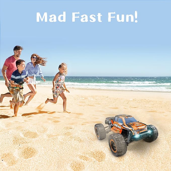 Loolinn | Durable RC Cars - Hobby Grade, 1:16 Scale RC Truck, Adjustable Speed, Off-Road, Top Speed 19mph, 4WD - Upgradeable Remote Control Car Gifts for Boys and Adults