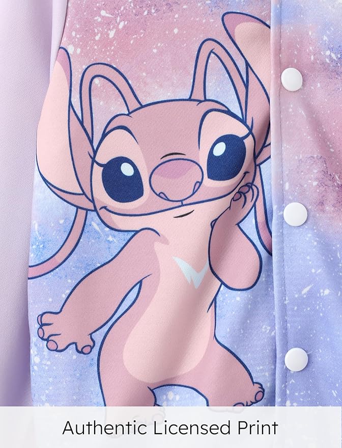 Disney Minnie Mickey Stitch Princess Frozen Elsa Marvel Jacket Lightweight Coat Button up Color Block Sweatshirt 2-14 Years