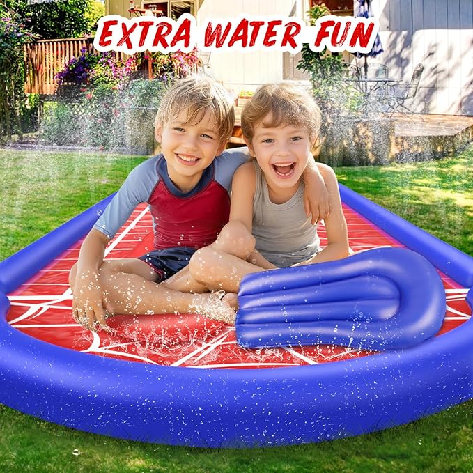 30Ft Slip Water Slide with 2 Bodyboards, Extra Long Heavy Duty Double Lane for Adults and Kids, Summer Outdoor Water Toys Outside Play Backyard Games with Sprinkler