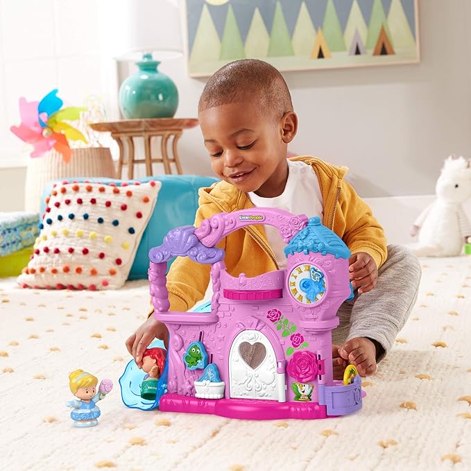 Fisher-Price Little People Toddler Toy Disney Princess Play & Go Castle Portable Playset for Pretend Play Kids Ages 18+ Months