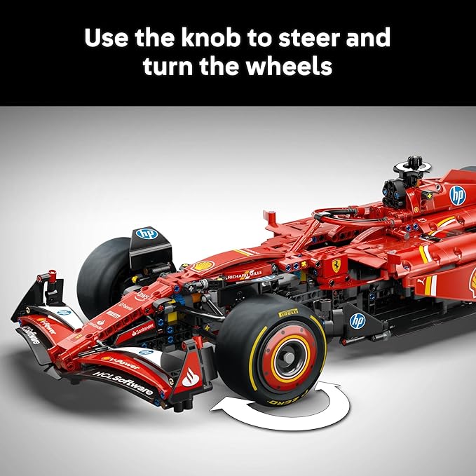 LEGO Technic Ferrari SF-24 F1 Model Car Kit - Building Set for Adults, Ages 18+ with Realistic Features - Gift for Fathers Day - Ferrari F1 DIY Craft for Display - 42207