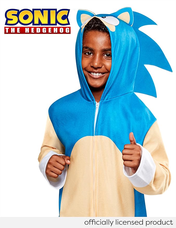 Rubies Child's Sonic The Hedgehog Oversized Jumpsuit Costume, Medium