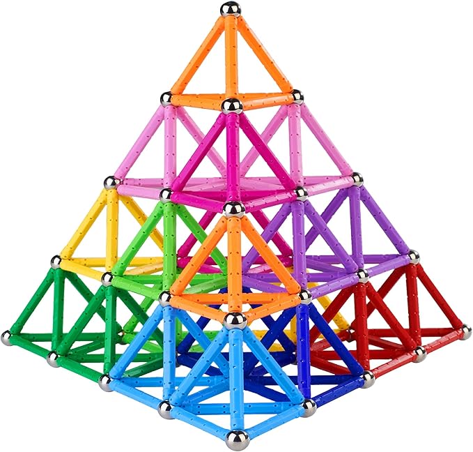 310 Pcs Magnetic Building Sticks Blocks Toys, Magnet Educational Toys Magnetic Blocks Sticks Stacking Toys Set for Kids and Adult, Non-Toxic Building Toy 3D Puzzle with Storage Bag