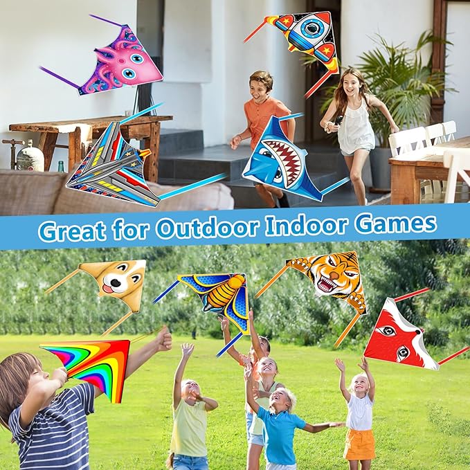 8 Pack/20 Pack Mini Kites for Boys Girls 3-5 6 7 8 Gift & Party Favors, Finger Launcher Kites Easy to Fly Ejection Kite for Kids Teens Ages 4-18 Beach Park Backyard Outdoor Sports Flying Toys