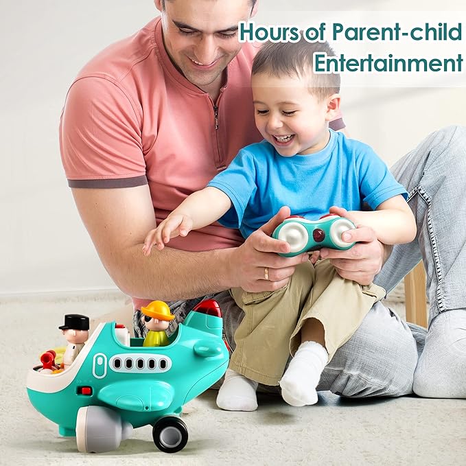iPlay, iLearn Baby Airplane Toys, Cool Remote Control Plane Toy for Toddlers 2-3, Infant Music RC Helicopter W/Light Sound, Easter Birthday Gift for 18 24 Month 2 3 4 Year Old Boy Girl Kids Children