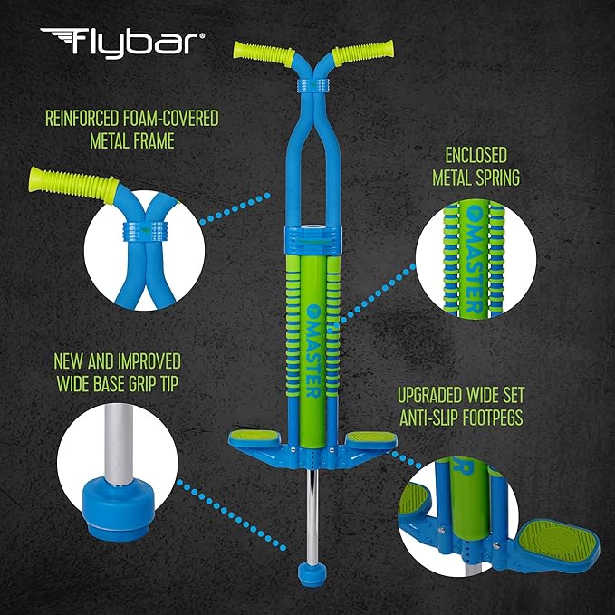 Flybar Master Pogo Stick, Ages 9+, 80 to 160 lbs, Easy Grip Handles, Anti-Slip Pegs, Outdoor Toys for Boys Girls, Outside Toys for Kids, Teens Tweens